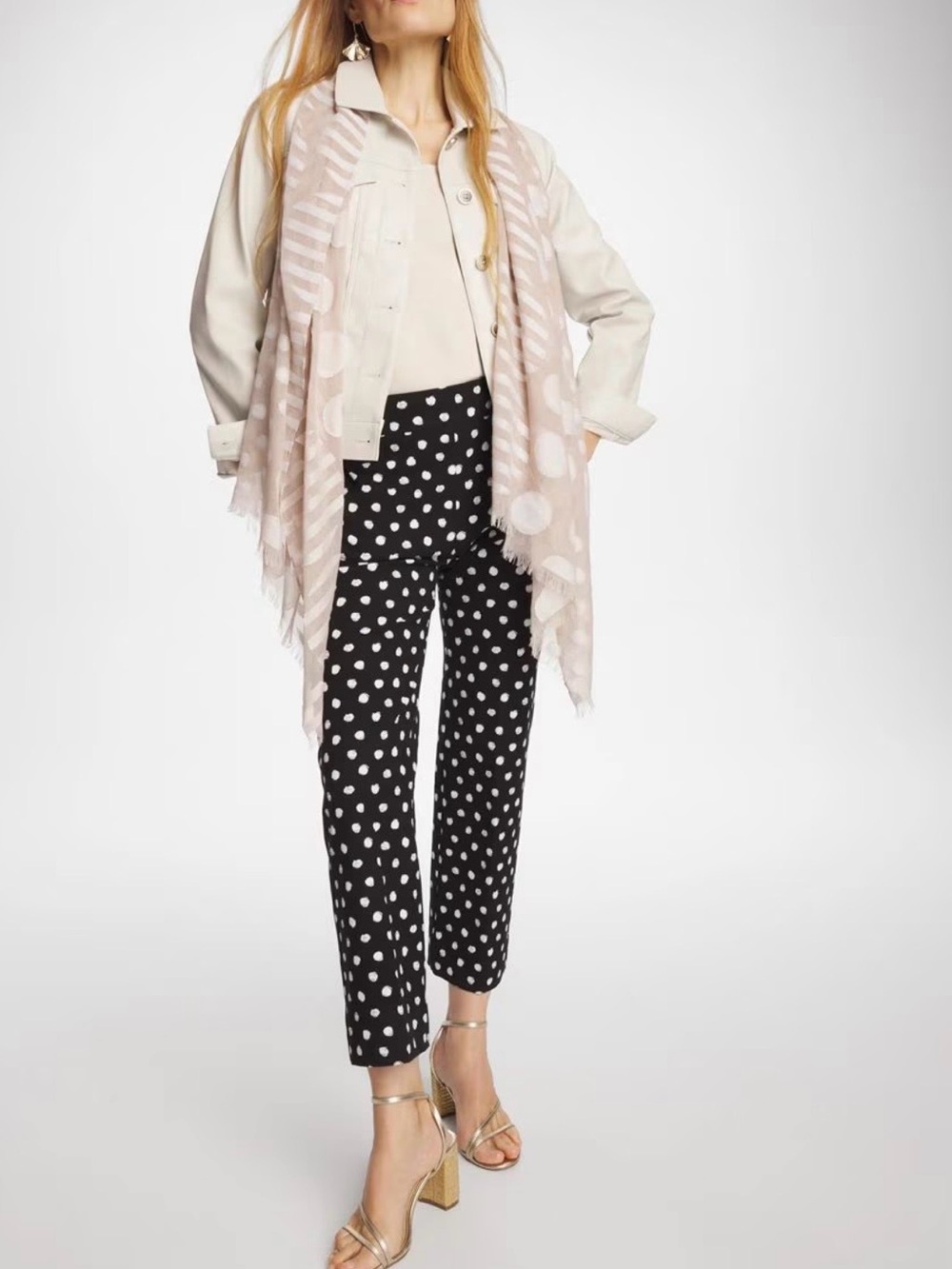 Chico’s Brigitte Straight Leg Cropped Polka Dot Pants 16 (3)